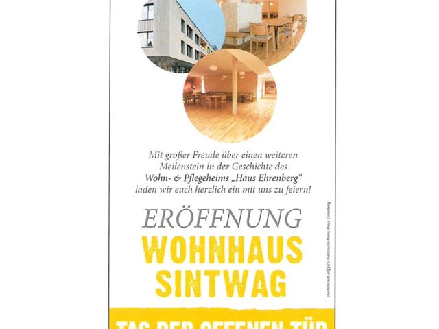 Wohn- u. Pflegeheim Haus Ehrenberg - Eröffnung Wohnhaus Sintwag am 20.04.2024