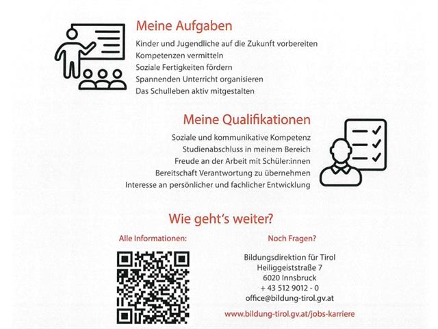 Bildungsdirektion Tirol "Lehrer: in werden ?