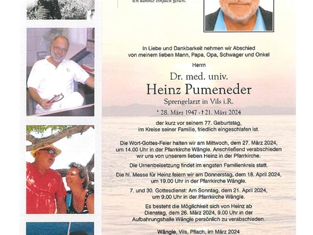 Dr.med.univ.Heinz Pumeneder